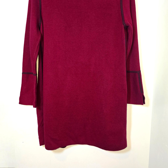 Chico’s Burgundy Purple Reversible Open Cardigan Jacket Cotton Size 2 Large - Picture 7 of 8